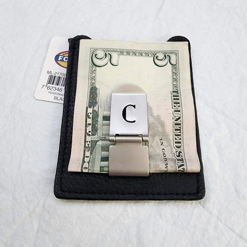 Fossil Money Clip Black Leather